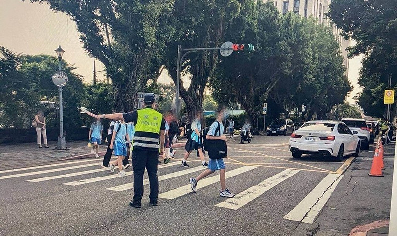 台北市中小學9月1日開學，交通警察大隊表示，已規劃設置143處交通疏導崗位，動用155名警力和2名義交。（台北市警察局交通警察大隊提供）中央社記者黃麗芸傳真 114年8月31日   