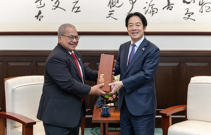 賴清德接見吐瓦魯國國會議長伊塔雷理（Iakoba Taeia Italeli）。   圖：總統府提供