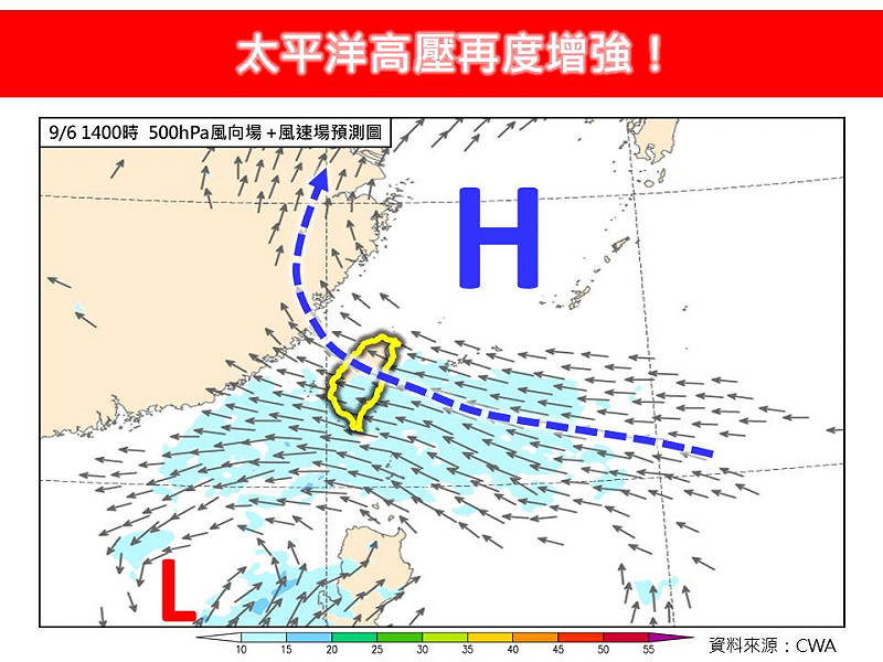 前幾天因為高空冷心低壓通過，所以大雨區域增加、降雨強度也增強，一直到今(5)天太平洋高壓增強才遠離。   圖：取自林老師氣象站