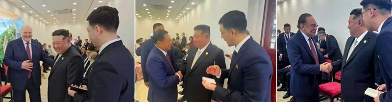 金正恩與多國政要互動,其中與南韓國會議長禹元植的互動最受關注。 圖:翻攝自騰訊新聞@普林斯在平壤 金正恩與多國政要互動,其中與南韓國會議長禹元植的互動最受關注。 圖:翻攝自騰訊新聞@普林斯在平壤