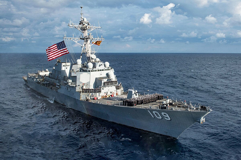 美國導彈驅逐艦「傑森.鄧納姆號」(USS Jason Dunham)。 圖:翻攝自X帳號@WorldofConflict