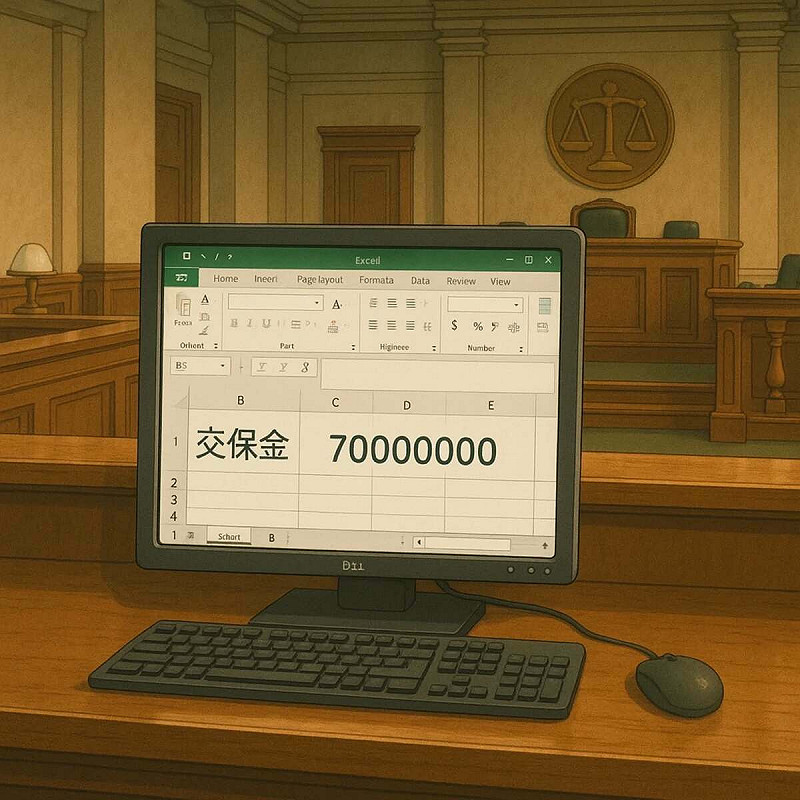 民眾黨台南市分區主任江明宗AI生成Excel文檔上寫「交保金70000000」，稱「柯文哲的交保金準備好了，麻煩北檢來點收7000萬，該放人了」。   圖：翻攝「臉書」江明宗粉絲專頁