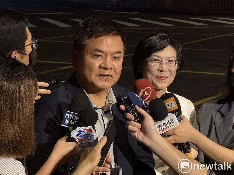 賴清德宴請綠委，莊瑞雄、林岱樺受訪。   圖：高逸帆／攝