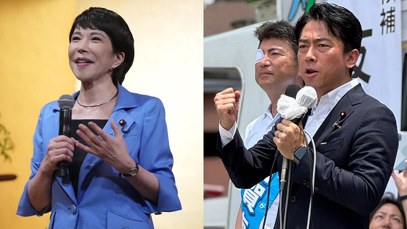 高市早苗(左)以及小泉進次郎成為可能人選。   圖:翻攝自X(新頭殼合成)