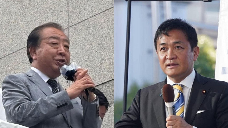在野黨挑戰者則有野田佳彥(左)和玉木雄一郎。 圖:翻攝自X(新頭殼合成)