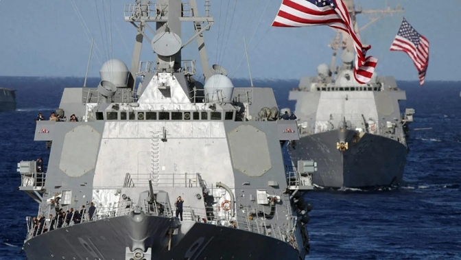 美軍神盾艦逼近委內瑞拉沿海。   圖 : 翻攝自包明說