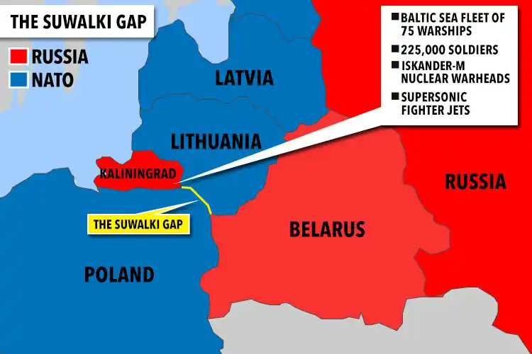 蘇瓦烏基走廊(Suwałki Gap)位置。 圖:翻攝自X帳號@poland24com