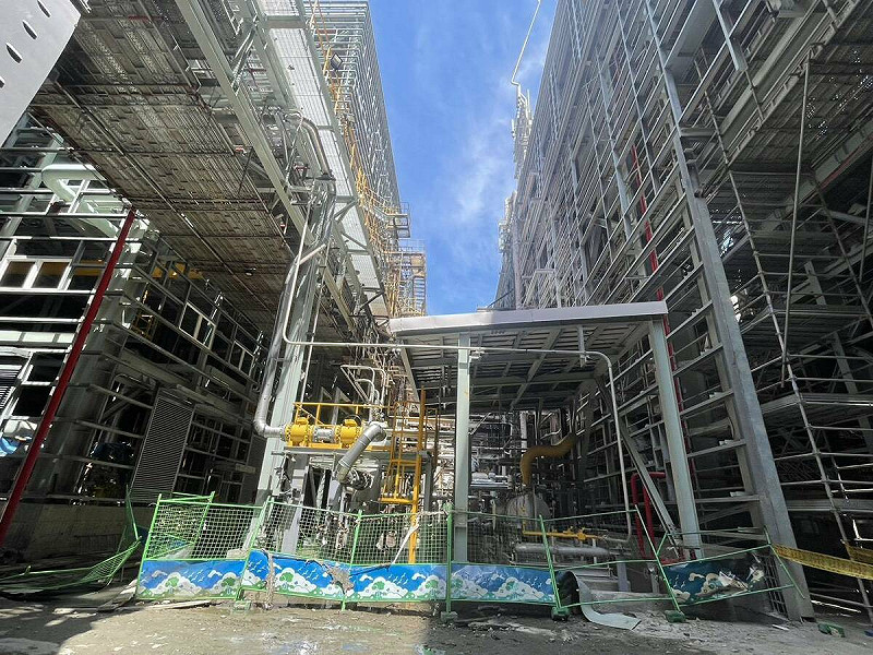 興達電廠新建燃氣複循環機組工地。   圖：台電公司/提供