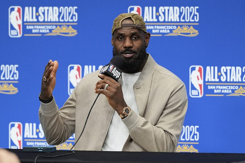 美國職籃NBA巨星「詹皇」詹姆斯。（美聯社）   