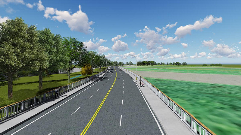 南121線溪埔中路拓寬暨新闢道路銜接烏橋中路工程完工模擬圖。   圖：內政部提供