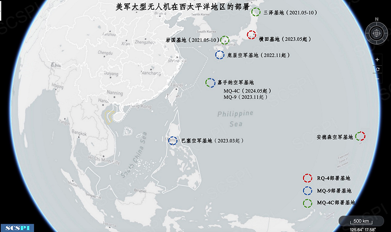 中國半官方智庫《南海戰略態勢感知》發布最新觀察報告，指近年來美國軍方在南海及周邊地區大幅增加無人偵察平台部署。   圖：翻攝scspi.org