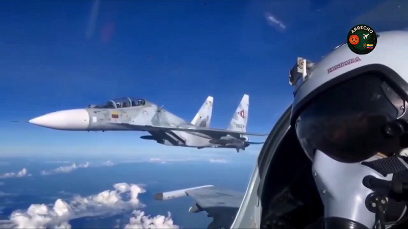 空軍方面，馬杜洛政府特意讓配備俄製 Kh-31 超音速飛彈的 Su-30 戰鬥機亮相，以此向外界傳達「有能力挑戰」美國。 圖:翻攝自影片