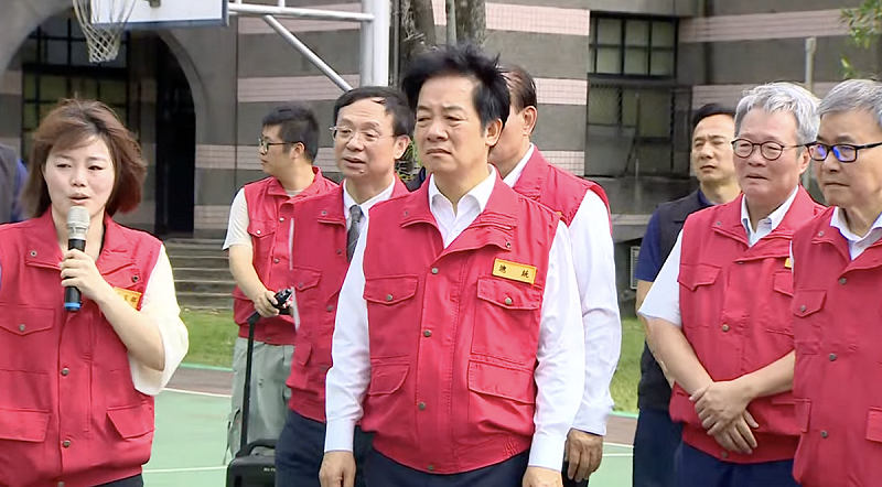 賴清德赴宜蘭縣蘭陽女中視導「114年國家防災日－各級學校及幼兒園地震避難掩護演練」。   圖：翻攝自SNG聯誼會共訊