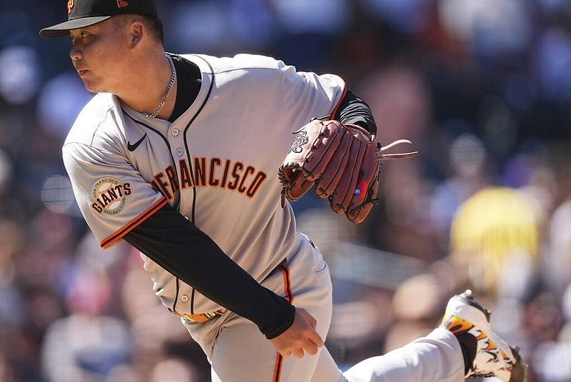 MLB舊金山巨人台灣投手鄧愷威。（美聯社）   