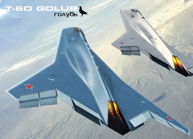 傳為俄羅斯第六代戰鬥機計畫「T-60」概念圖。   圖：翻攝自騰訊網《海事先锋》