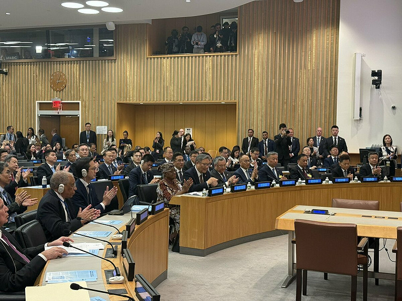 中國在聯合國大會高調宣布未來在 WTO 談判中將不再爭取「開發中國家特殊與差別待遇」（SDT）。   圖：翻攝「X」@NOIweala