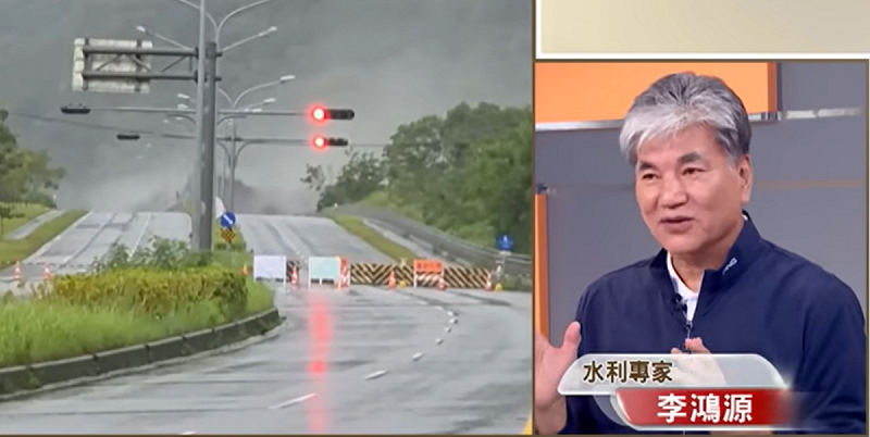 花蓮馬太鞍溪堰塞湖仍有2000萬噸水　李鴻源警告管湧恐釀下一波洪水危機。   圖：翻攝自「94要客訴」畫面