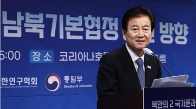 韓國統一部長官鄭東泳。   圖：翻攝自朝鮮日報