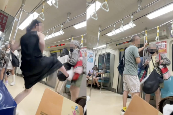 北捷老、少乘客因優先席起爭執，隨後更大打出手。   圖：翻攝自Threads／queen7_910