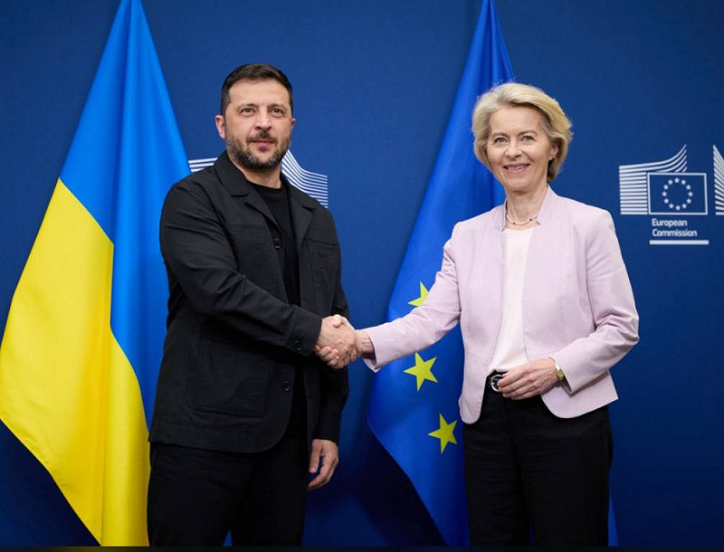  歐盟執委會主席馮德萊恩（Ursula von der Leyen）表示歐盟將撥款 20 億，以提供無人機給烏克蘭。 圖：擷取自《Visioner》的 X 