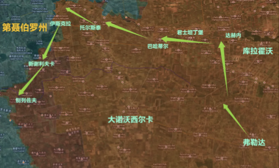  第 36 旅在一年內已經前進了約 100 公里左右，來到第聶伯羅彼得羅夫斯克（Dnipropetrovsk）。 圖：擷取自《騰訊網》 