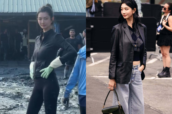 國際名模吳宜樺投入花蓮救災，超美身影被讚如同「馬太鞍時裝周」。   圖：翻攝自Threads