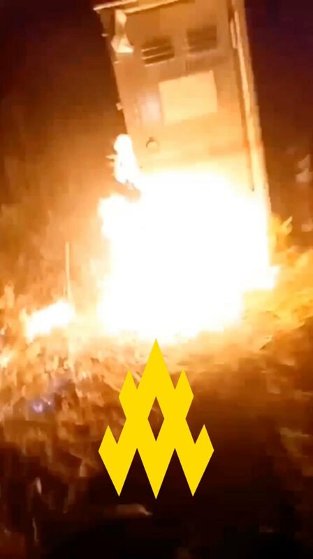  游擊組織「ATESH」更聲稱破壞一條運輸路線，阻斷俄軍將伊拉布加工廠生產的見證者（Shahed）無人機運往前線的鐵路。 圖：翻攝自 X 