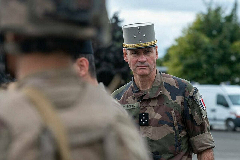  法國陸軍總參謀長施爾（Pierre Schill）公開警告，法軍必須「隨時準備」保護東歐北約盟國。 圖：翻攝自 X 