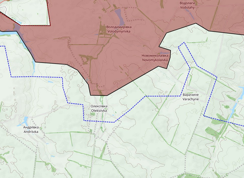  烏軍正在強攻奧列克西伊夫卡（Oleksiivka） 南側陣地。 圖：翻攝自 X 