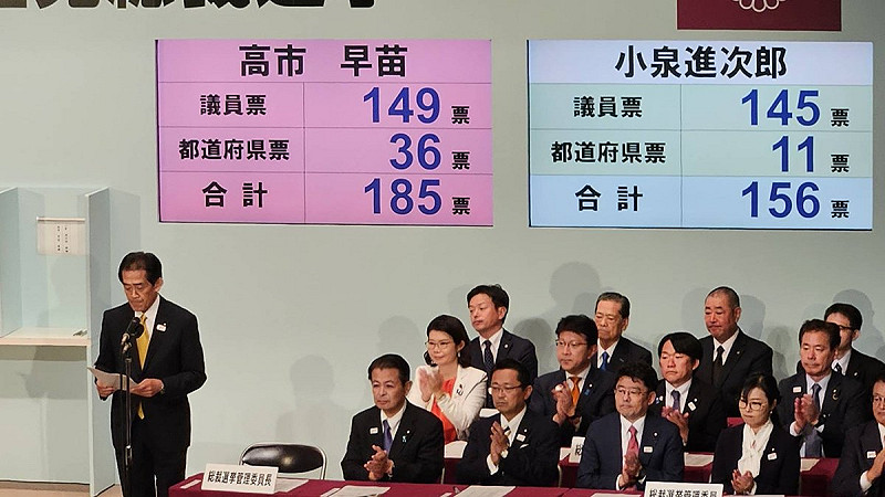 自民黨選出高市早苗擔任黨總裁後，下一件大事是穩住國會多數   圖：翻攝自自民黨廣報的Ｘ