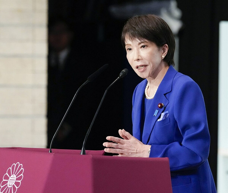 日本前經濟安全保障擔當大臣高市早苗4日當選自民黨第29任總裁。（共同社）   