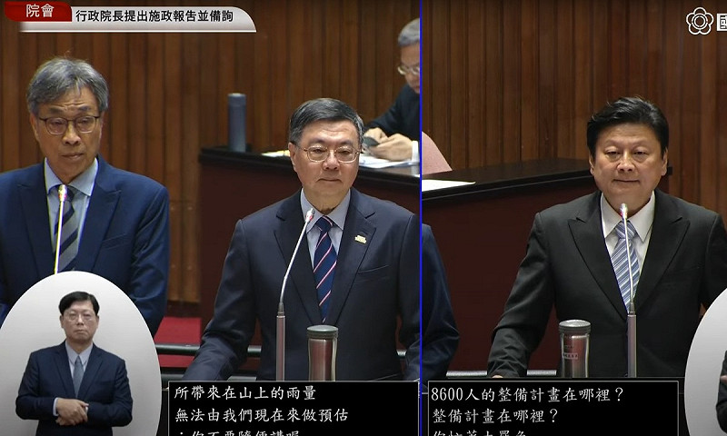 花蓮立委傅崐萁就花蓮災情，砲轟行政院長卓榮泰與內閣團隊。   圖：擷取自國會頻道