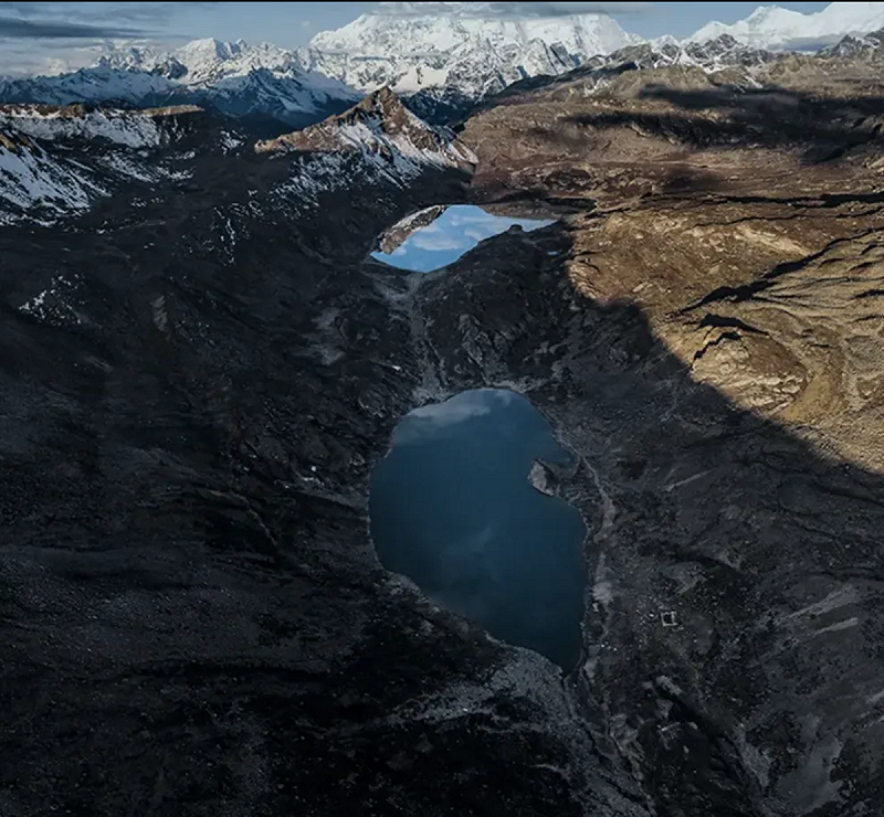  喜馬拉雅山冰湖一景。圖：翻攝自騰訊網《藍鯨新聞》