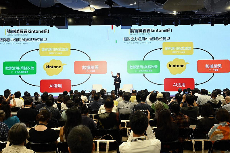 台灣業者分享團隊導入kintone 、搭配 AI 所帶來的數位轉型成效   圖：日商才望子（Cybozu）／提供