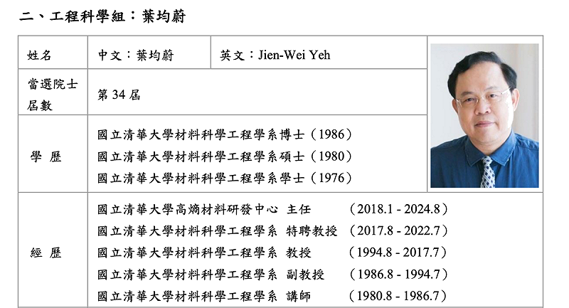  葉均蔚獲總統科學獎 圖：總統府提供 