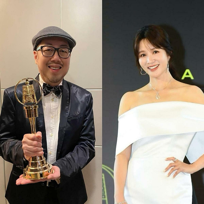 典禮由ICRT資深主持人Joseph Lin林哲修(左)與吳怡霈共同主持。   圖：翻攝自林哲修、吳怡霈FB