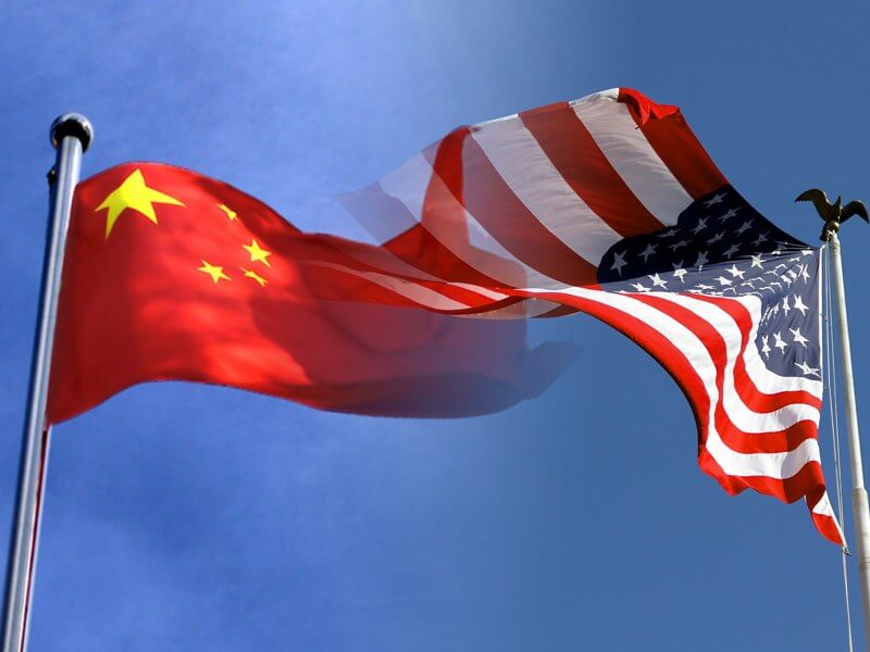 圖為中國和美國國旗。   圖/中央社