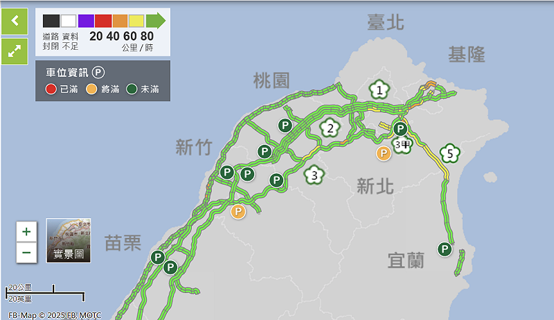 高公局研判，今天尖峰時段將有大量旅遊車潮。   圖/高速公路1968