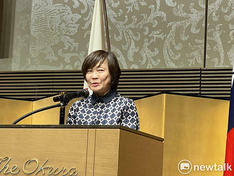  安倍昭惠在台灣國慶酒會致詞表示安倍所以再度回鍋當首相是受到李登輝的鼓勵。 圖：劉黎兒攝 