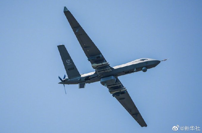 中國製造的「翼龍-2 」無人機憑藉著高度的可靠性與環境適應性，受到沙烏地阿拉伯的青睞。   圖：翻攝自 @Aurora107E X 帳號