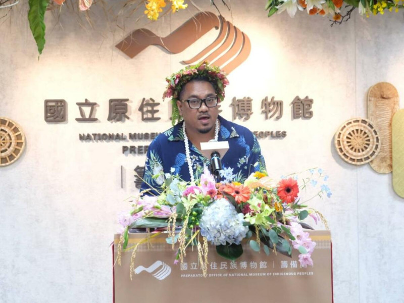 馬紹爾群島共和國文化暨內政部賈斯博(Hon. Jess Gasper Jr.)部長致詞。 圖/原住民族委員會提供