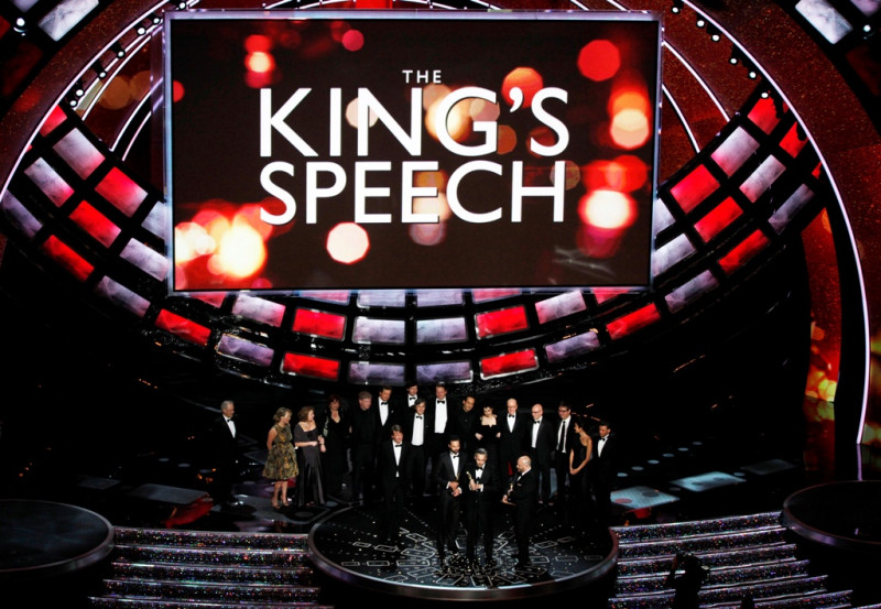 第83屆奧斯卡金像獎得獎名單28日揭曉，獲12項提名的「王者之聲：宣戰時刻」（The King's Speech）拿下最佳影片、最佳導演、最佳男主角和最佳原著劇本共計4獎。圖片來源：達志影像/路透社   