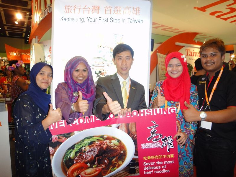 馬來西亞旅展上，高雄市主打牛肉麵，藉以吸引穆斯林。圖片來源：高雄市觀光局。   