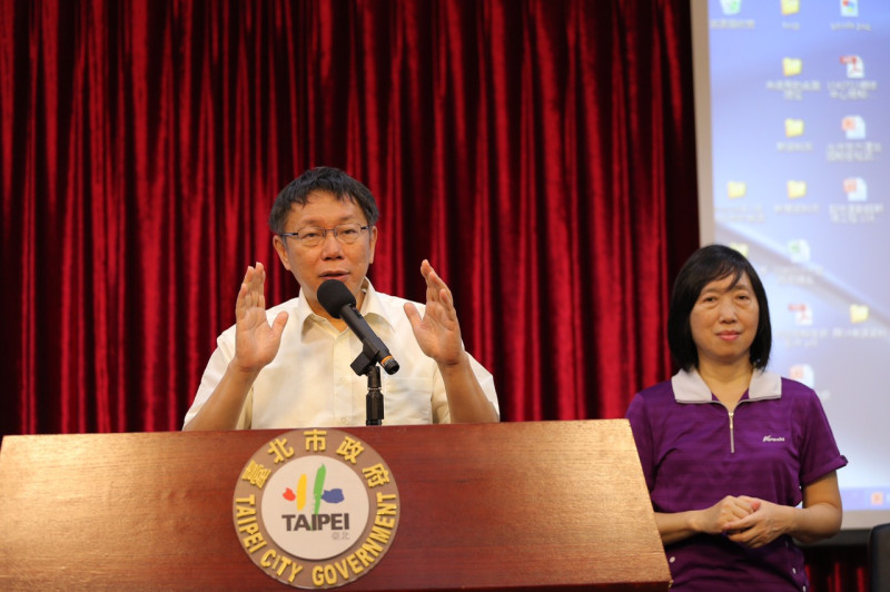 台北市長柯文哲28日在市政會議後記者會上受訪。圖：台北市政府提供   