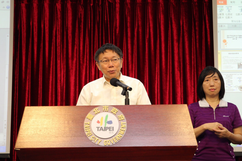 台北市長柯文哲28日在市政會議後記者會上受訪。圖：台北市政府提供   