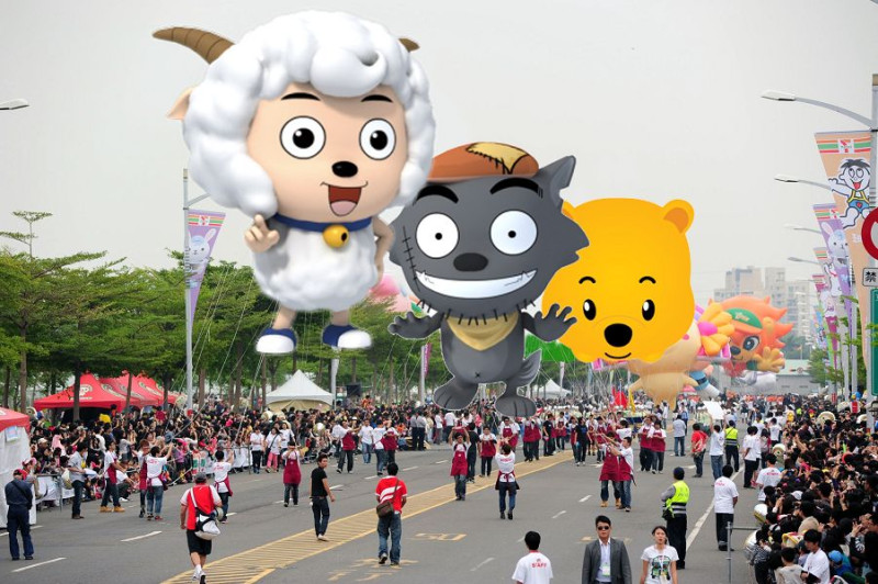 大氣球遊行有各種卡通造型，今年增加的項目更為豐富，高雄市邀全台親子早日安排行程，同享盛宴。圖片來源：高雄市政府提供。   