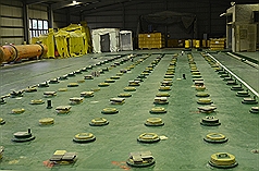 行政院原子能委員會核能研究所「用過燃料乾貯場」內的核物料。圖：中央社資料照片   