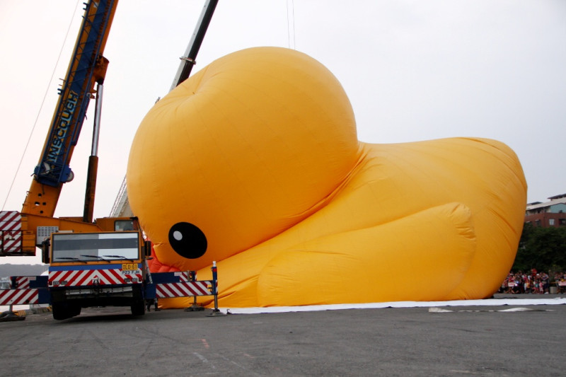 黃色小鴨（Rubber Duck）高雄首展今（20）日在光榮碼頭風光閉幕。圖：高雄市政府提供   