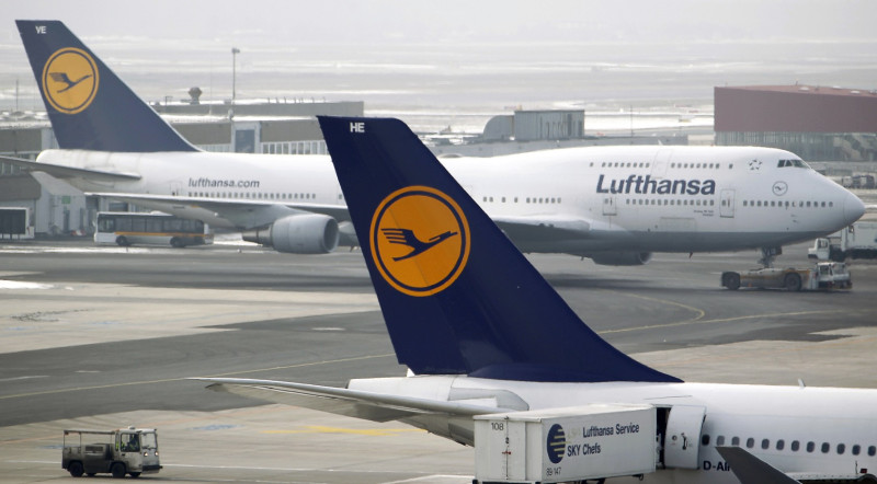 全球第二大國際知名航班德國漢莎航空(Lufthansa)超過4千名機師即日起罷工4天，波及全球80國家航空秩序大亂。圖片來源：達志影像/路透社   