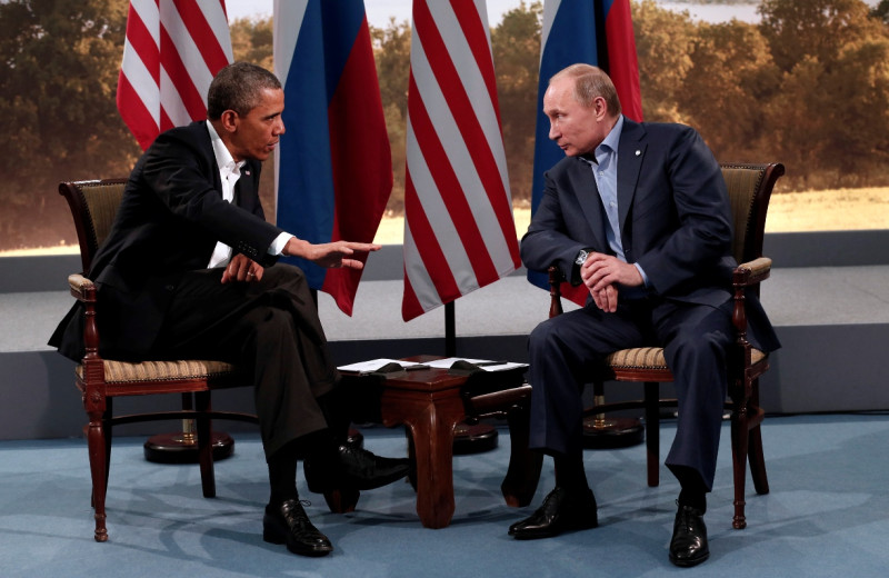 白宮一直希望能與俄羅斯談判後續的協定，但俄羅斯不願繼續裁減。圖為17日美國總統歐巴馬與俄羅斯總統普丁於G8高峰會議中的會談。圖片來源：達志影像/路透社。   
